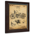 Harley Davidson Patent Prints - Framed Behind Glass 14x17 (1925 - Harley Motorcycle)