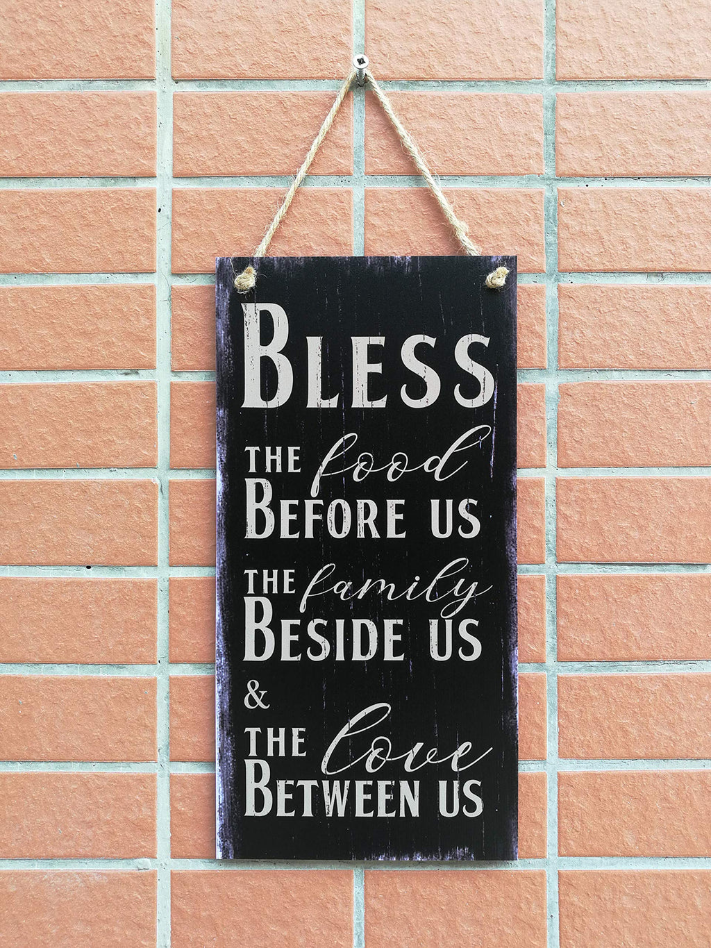 Carispibet Bless The Food The Family The Love Home Signs Religious Signs House Decoration Plaque Decorative Kitchen Sign Wall Ar