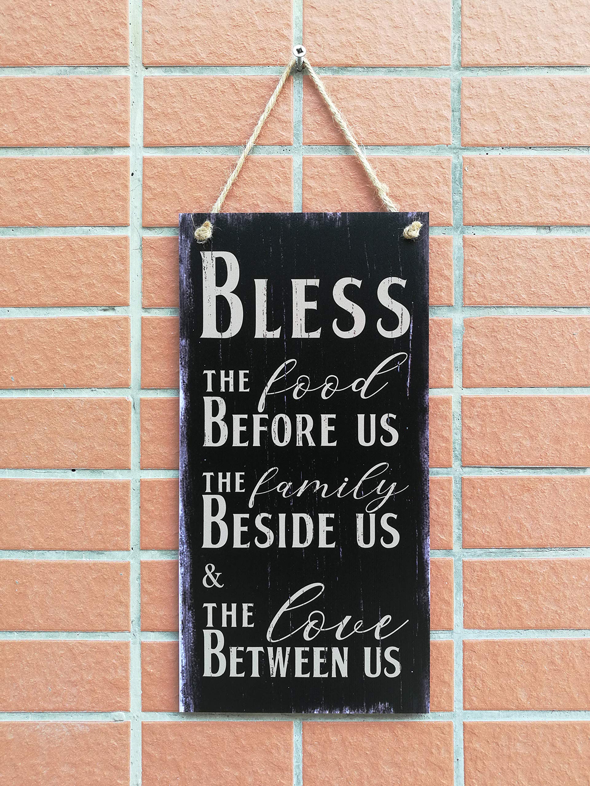Carispibet Bless The Food The Family The Love Home Signs Religious Signs House Decoration Plaque Decorative Kitchen Sign Wall Ar