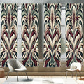 Ambesonne Leafy Art Window Curtains Pack Of 2, Pastel Tones Illustrated Curlicue Leaves With Victorian Inspirations, Lightweight