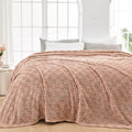 Newcosplay Super Soft King Blanket Taupe Premium Silky Flannel Fleece 3D Checkered Lightweight Bed Blanket All Season Use (Taupe