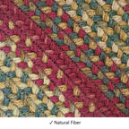 Homespice Cider Barn Premium Jute Braided Stair Tread 8'' X 28'' (Set Of 13) Oval Red Reversible, Natural Jute Yarn Rustic, Coun