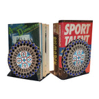 Pictor Gift Ottoman Tiles Model Bookends, Book Ends To Hold Books For Office Home Decorative Metal Heavy Duty Bookends For Shelv