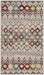 Safavieh Amsterdam Collection Accent Rug - 3' X 5', Light Grey & Multi, Moroccan Boho Design, Non-Shedding & Easy Care, Ideal Fo