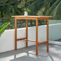 VIFAH Gloucester Contemporary Patio Bar Table, Golden Oak Wood Color