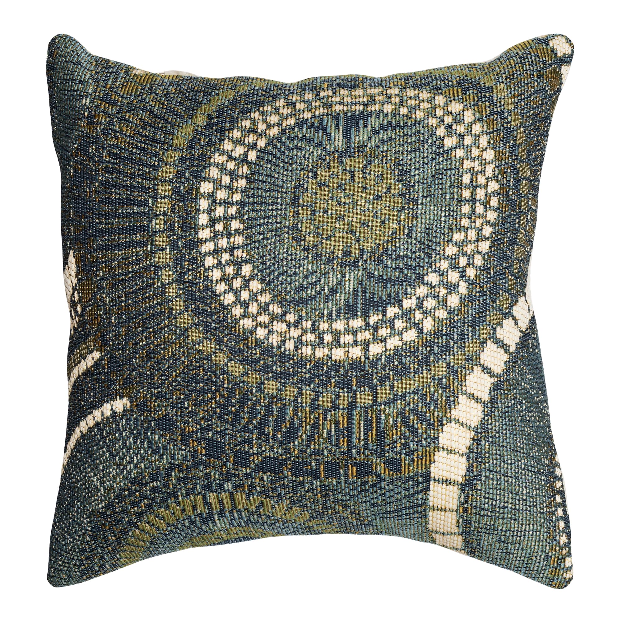 Liora Manne Marina Indoor/Outdoor Power Loomed Easy Care Pillows, 18 X 18-Inch, Circles Azure