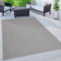 Solid Outdoor Rug For Patio Or Balcony Weatherproof In Mottled Grey, Size: 6'7' X 9'2'