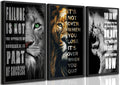 3 Pcs Office Inspirational Canvas Wall Art Modern Motivational Quotes Black And White Lion Pictures Wall Decor Inspiring Poster 