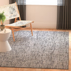 SAFAVIEH Abstract Collection Accent Rug - 4' x 6', Dark Grey & Ivory, Handmade Wool, Ideal for High Traffic Areas in Entryway, L