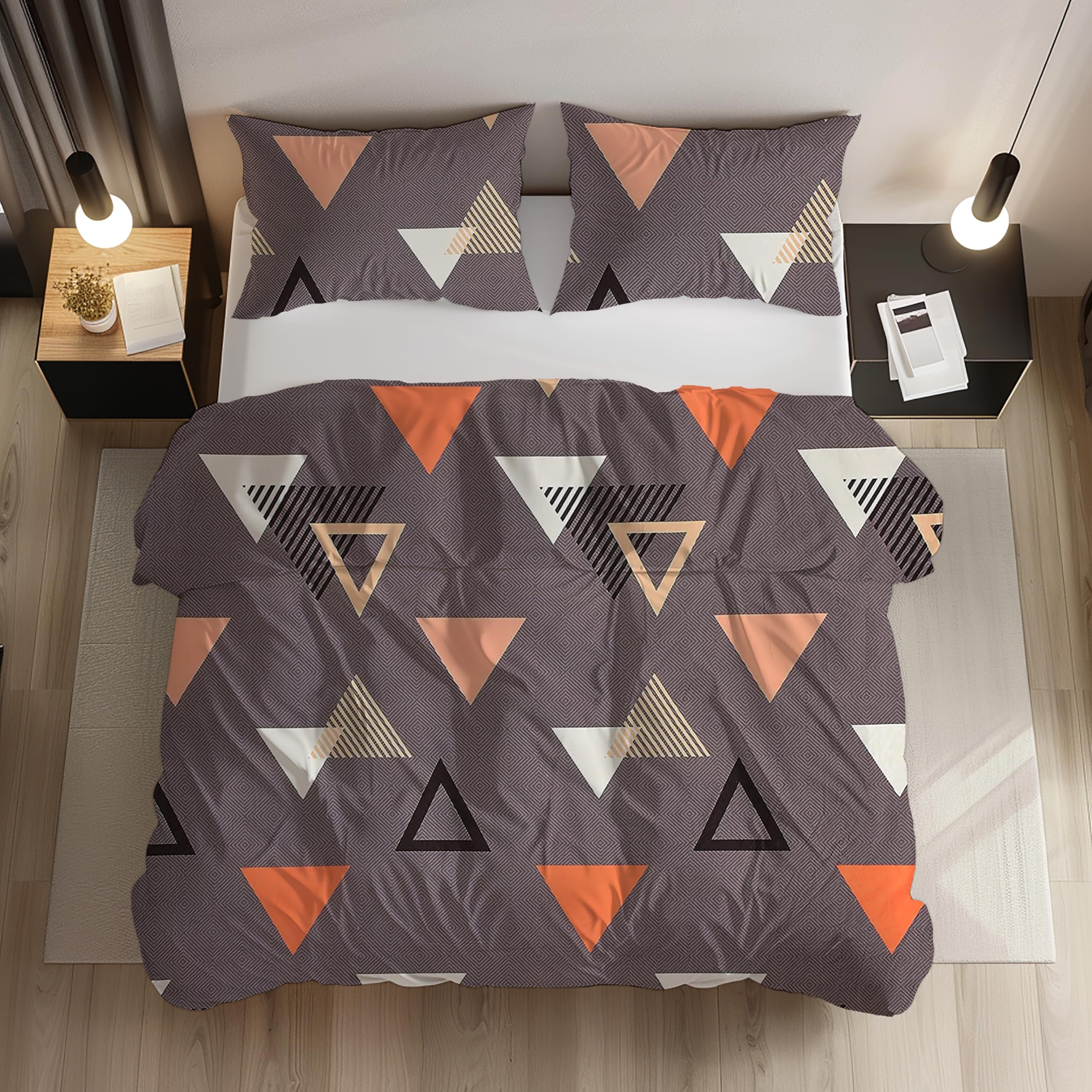 Loomlyfe All Season 220 Gsm King Size Double Bed Ac Comforter/Blanket/Duvet For All Seasons/Weathers  Pack Of 1  Greytriangle