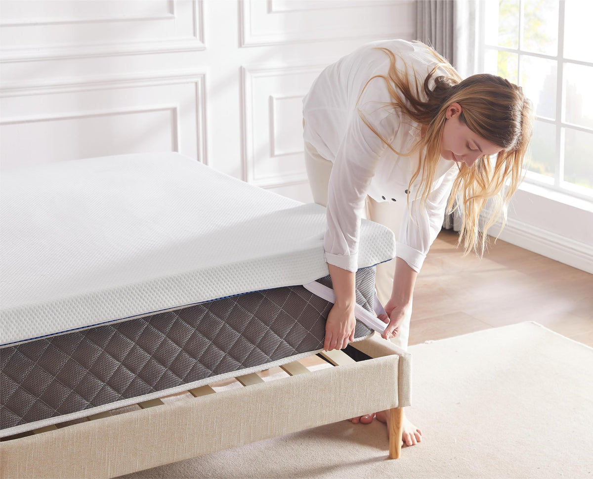 Wavv Gel Memory Foam Mattress Topper Cooling Mattress Pad Bed Medium Support,With Removable And Washable Cover,Certipur-Us Certi