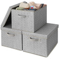 GRANNY SAYS Fabric Boxes with Lids, Storage Bins with Handles, Shelf Bins for Organizing, Extra Large Storage Boxes for Linens C
