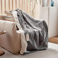 Gotcozy Heated Blanket Electric Throw 50''X60''- Soft Silky Plush Electric Blanket With 4 Heating Level & 3 Hour Auto Off Heating Blanket, Etl Certified Machine Washable (Grey)