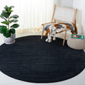 SAFAVIEH Vision Collection 67 Round Black VSN606Z Modern Contemporary Chic Ombre Tonal Entryway Foyer Living Room Bedroom Kitch