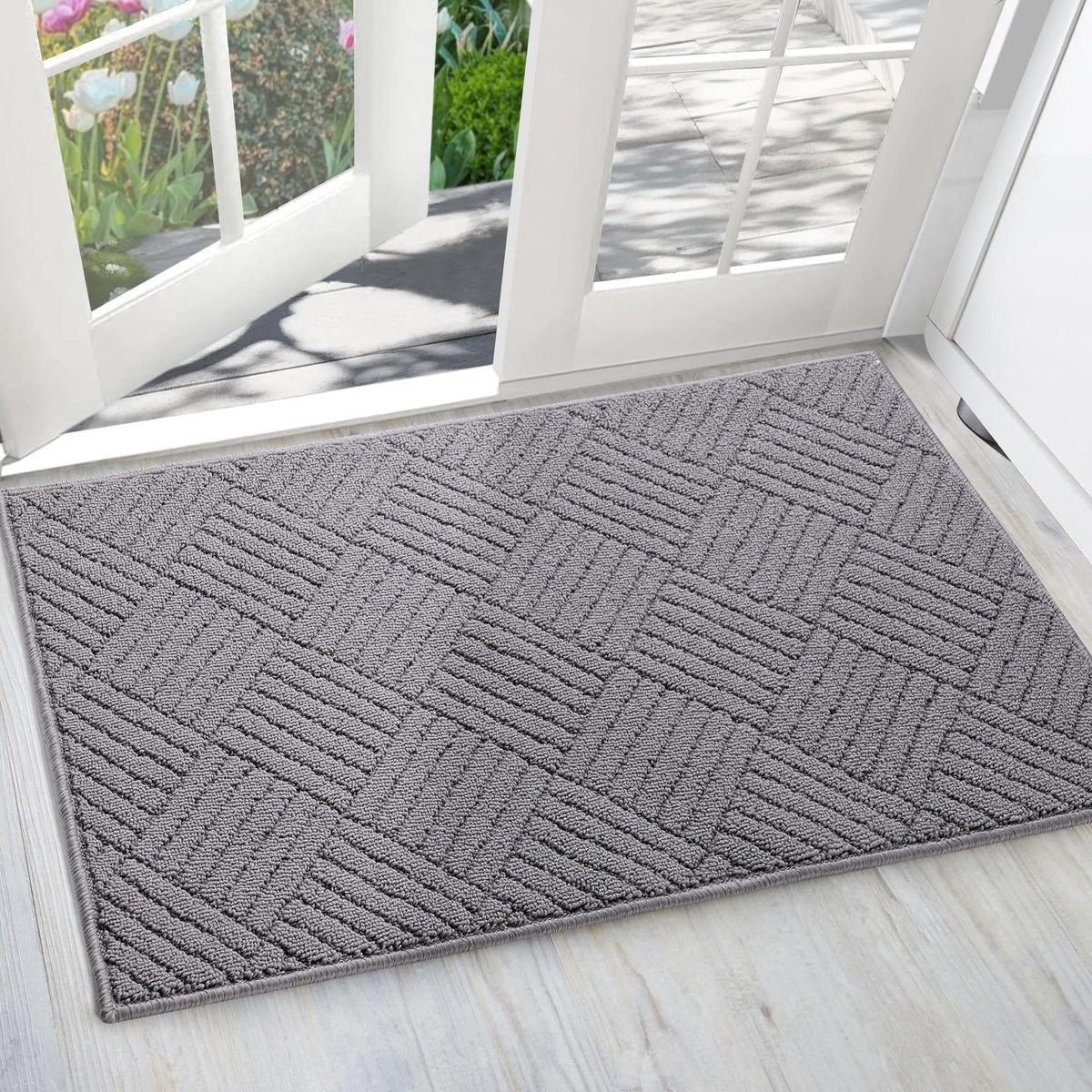 Auemtyn Door Mat Indoor Doormat, Entryway Doormat With Non-Slip Rubber Backing, Absorbent Dirt Door Mat Outside Entrance, Washab