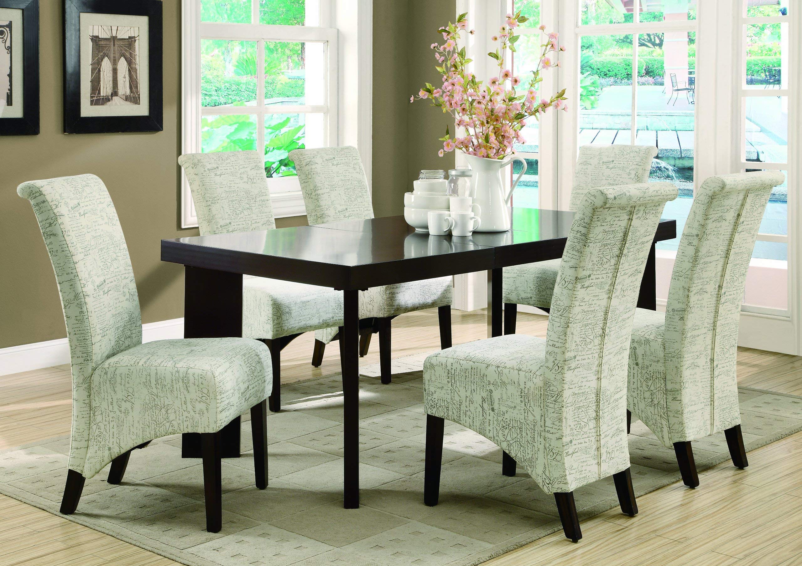 Monarch 2-Piece Vintage French Fabric Parson Chair, 40-Inch