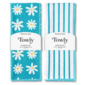 TOWLY Kitchen Towels Set of 2, DoubleSided 16x28 Microfiber Waffle Weave Dish Towels with Hanging Loop, Absorbent QuickDry Tea