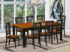 East West Furniture QUNI9-BCH-W 9 Piece Dining Room Table Set Includes a Rectangle Kitchen Table with Butterfly Leaf and 8 Dining Chairs, 40x78 Inch, Black & Cherry