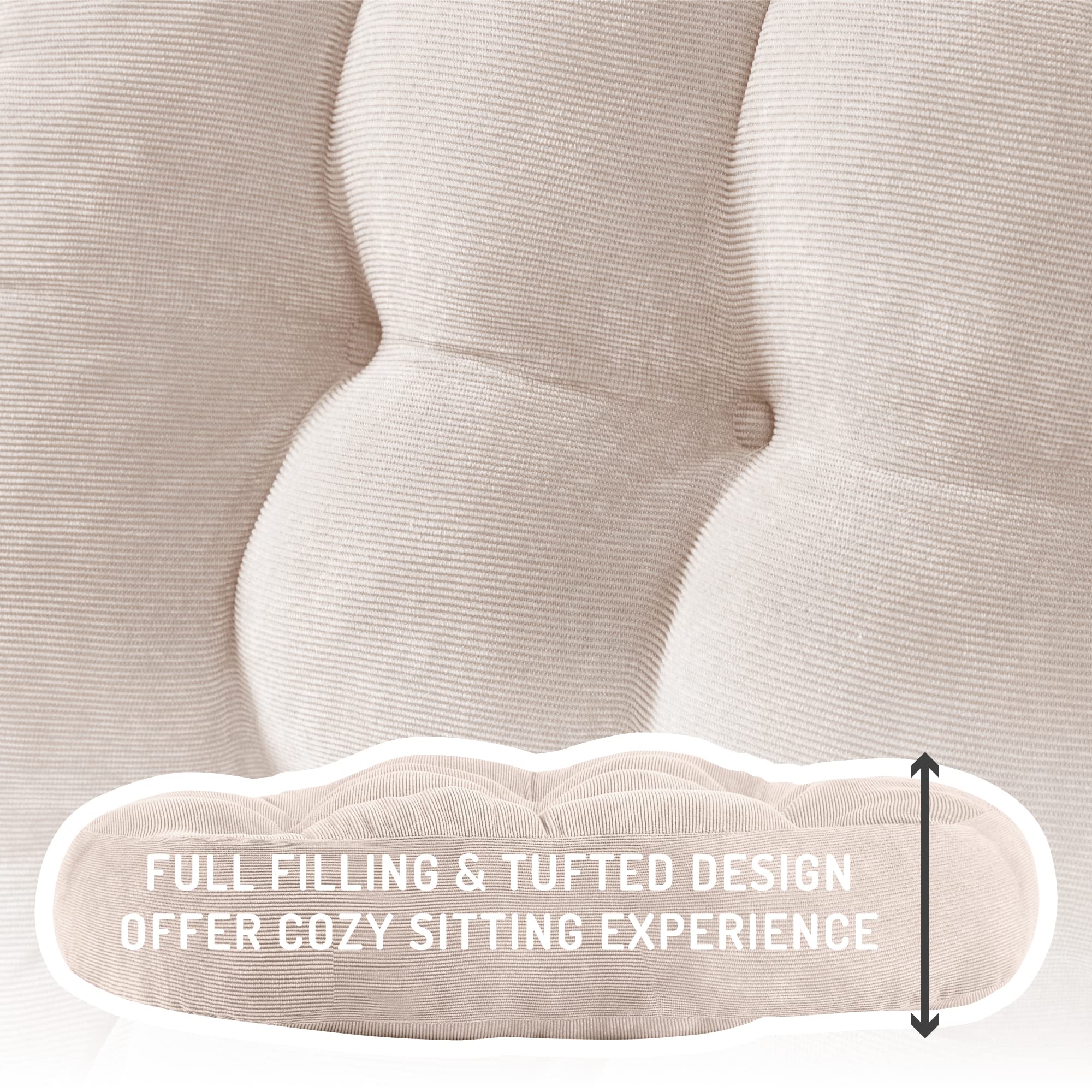 Meditation Floor Pillow Set Of 2, Round Large Pillows Seating For Adults, Tufted Corduroy Floor Cushion For Living Room Tatami,