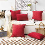 Home Brilliant Red Linen Throw Pillow Covers 18X18 Textured Blank Pillow Covers For Diy Soft Cushion Case Cover Sham For Sofa, 1