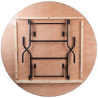 Flash Furniture 5.5-Foot Round Wood Folding Banquet Table with Clear Coated Finished Top