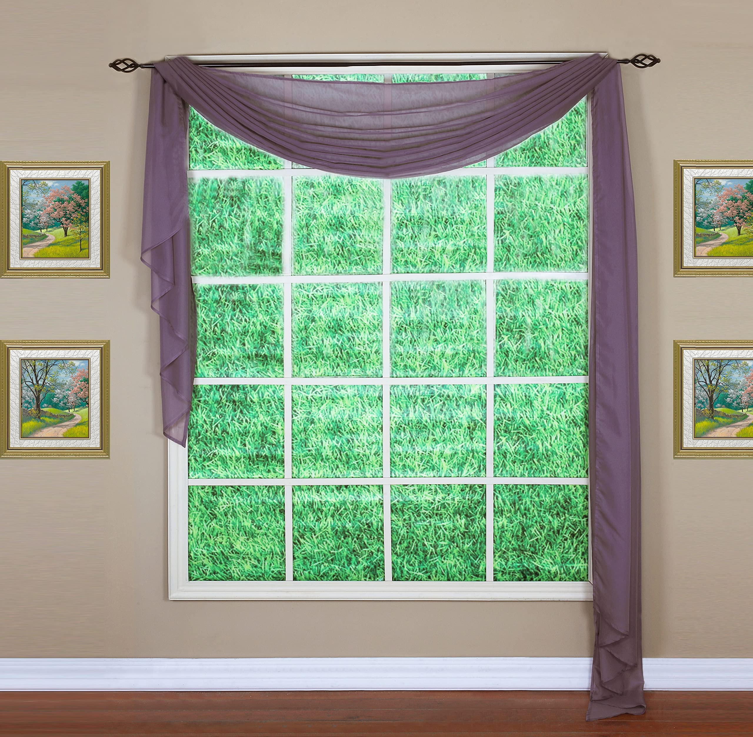 Today'S Curtain Emelia Original Voile Scarf 216', Amethyst, 45' W X 216' L