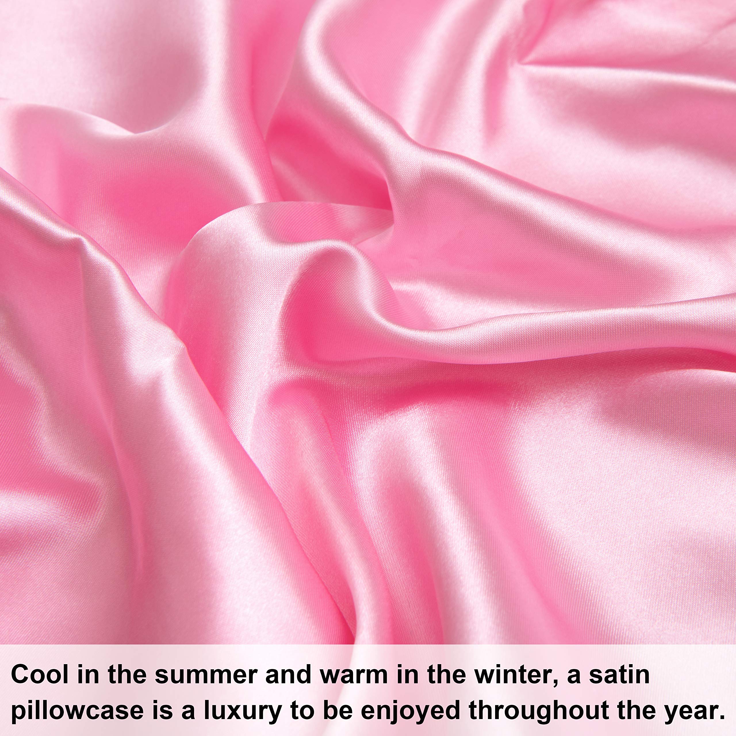 Ntbay 2 Pack Satin Queen Pillowcases For Hair And Skin, Luxurious And Silky Pillow Cases With Envelope Closure, 20X30 Inches, Pink