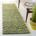 SAFAVIEH Arizona Shag Collection Runner - 23 x 12, Green & Ivory, Moroccan Design, Non-Shedding & Easy Care, 1.6-inch Thick, I