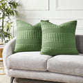 Vhc Brands 100% Cotton Waffle Weave Olive Green Euro Sham Set Of 2 26X26, Decorative Throw Pillow Covers/Shams, Boho Farmhouse B