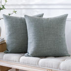 Otostar Pack Of 2 Throw Pillow Covers 20X20 Inch Linen Dark Grey Pillowcases Farmhouse Decorative Solid Pillow Covers 50X50 Cm S