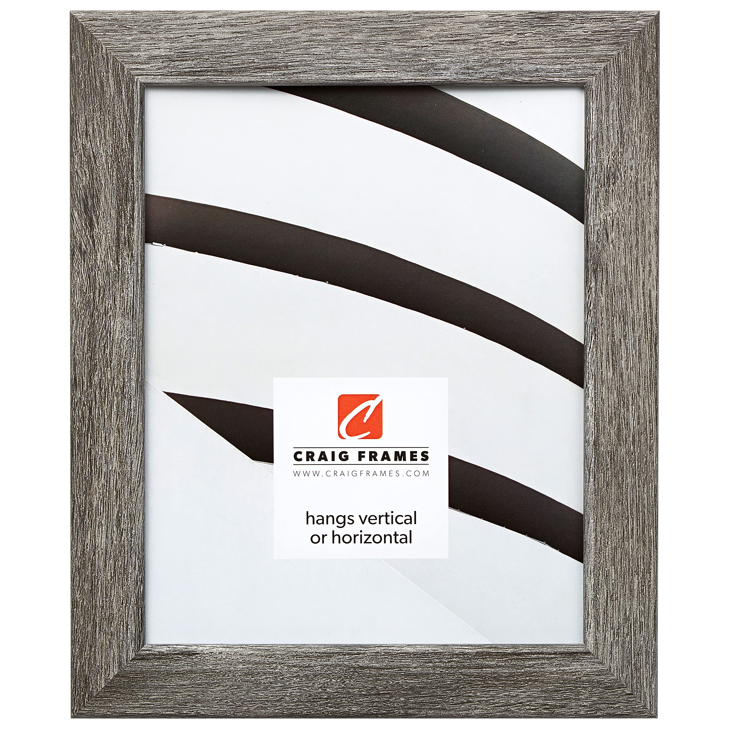 Craig Frames Bauhaus 125, 24x32 Picture Frame, Black Satin Mica