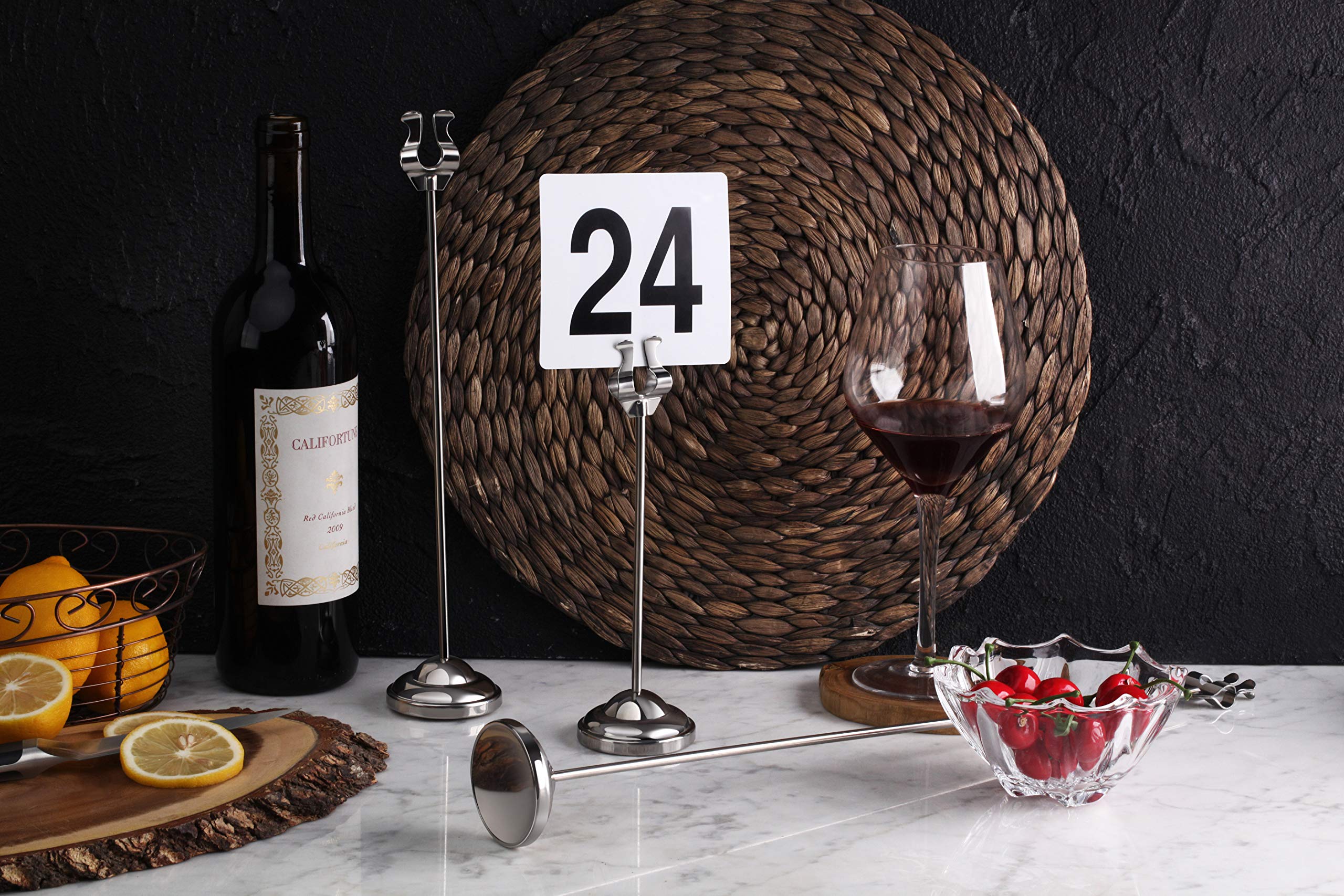 New Star Foodservice 23114 1-25 Double Sided Table Numbers, 4'' X 4'' Inch, White