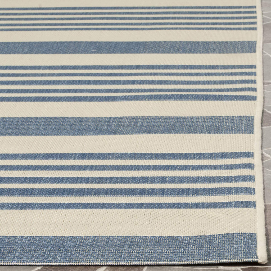 Safavieh Courtyard Collection Area Rug - 5'3'' X 7'7'', Black & Bone, Stripe Design, Non-Shedding & Easy Care, Indoor/Outdoor &