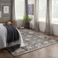 Nourison Oushak Home Traditional Charcoal 8 x 910 Area -Rug, Easy -Cleaning, Non Shedding, Bed Room, Living Room, Dining Room,