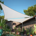 Shademart 18' X 18' X 18' Grey Triangle Sun Shade Sail Upf50 Smtaprt10 Canopy Fabric Cloth Screen, Water Air Permeable & Uv Resi