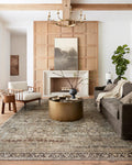Loloi Layla 9-6 x 14 Area Rug in Olive/Charcoal - Thick Area Rug, Soft Area Rug with, Vintage Inspired Distressed Design, Low 