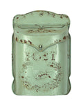 Creative Co-Op Aqua Embossed Tin Post Box with Distressed Finish