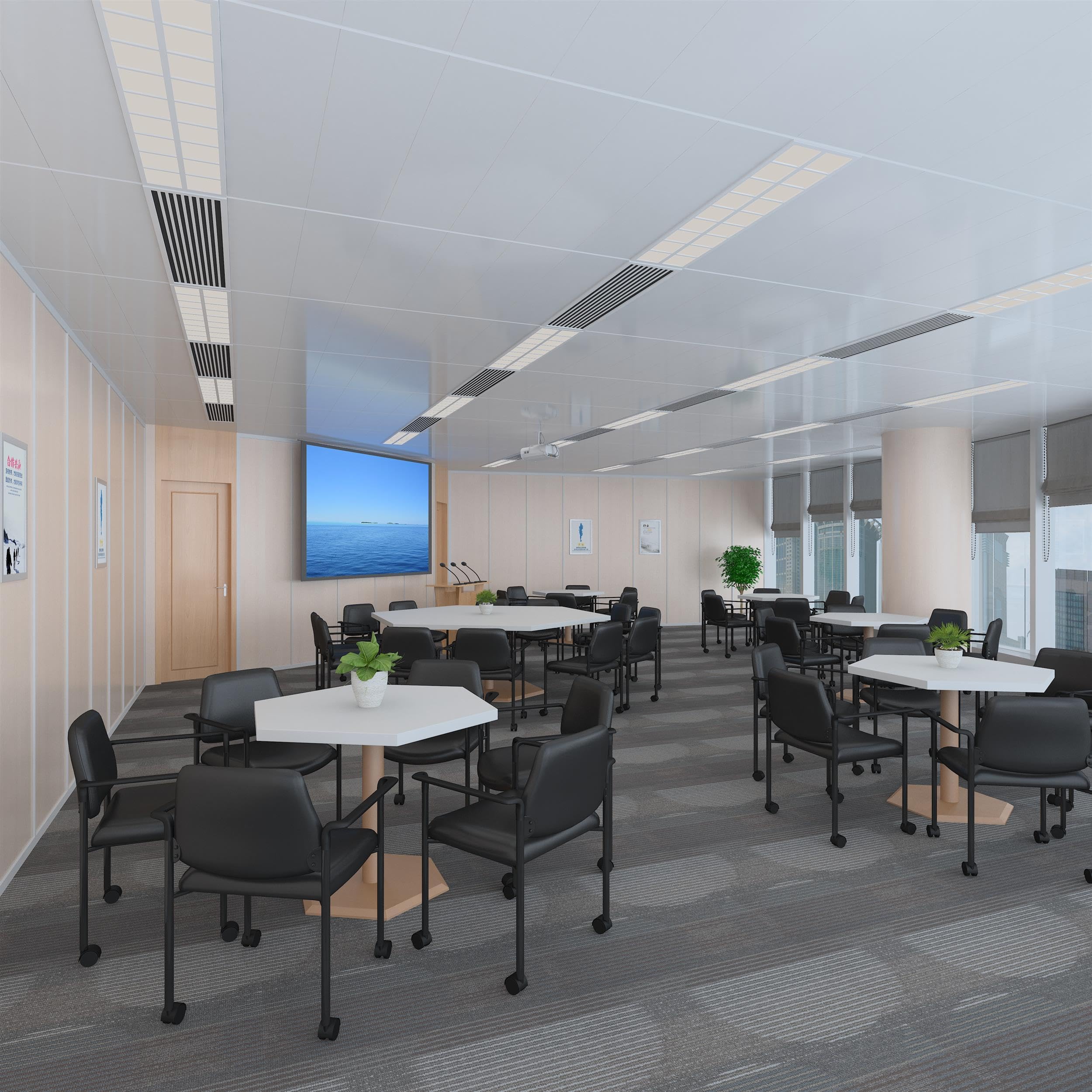 Boss Office Products Black Boss Office Square Back Diamond Stacking Chair W/Arm Caressoft