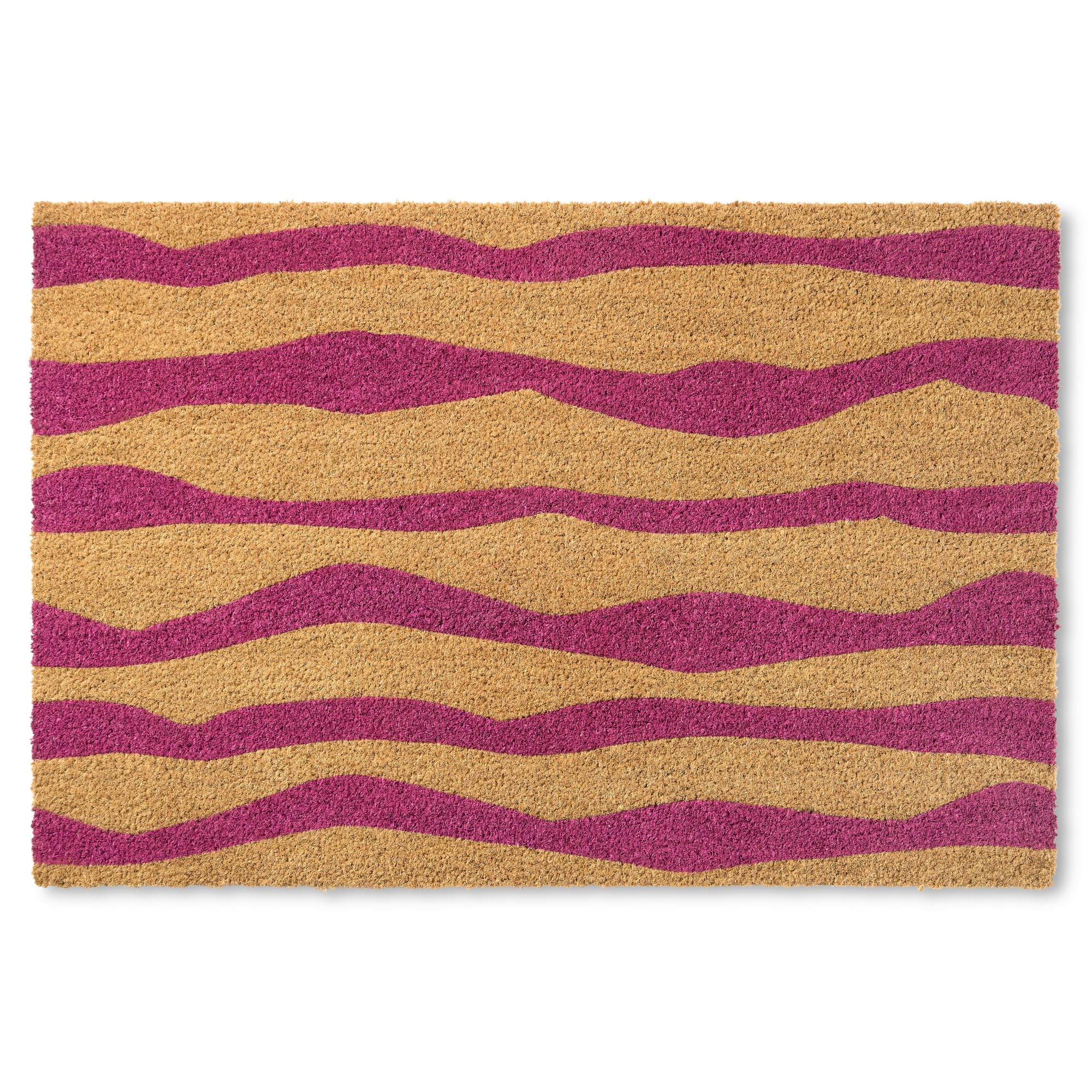 Town & Country Terra Ravine Abstract Mountain Door Mat, Natural Coir, Heavyweight, Non-Slip Entryway Mat, Purple, 18'X30'