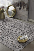 HomeRoots 6' X 9' Grey Abstract Design Indoor Area Rug