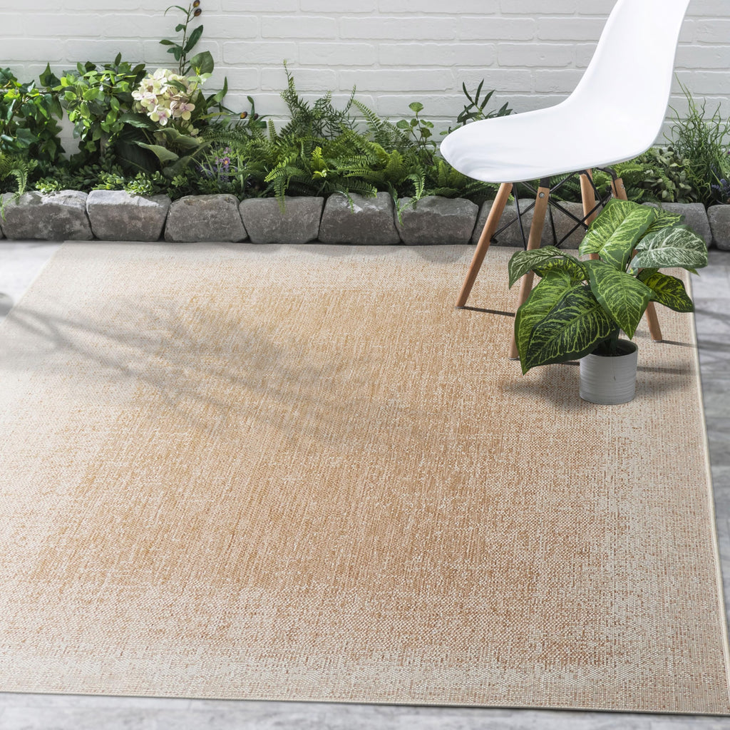 Fh Home Outdoor Area Rug - Waterproof Easy To Clean Stain Resistant - Patio Indoor Outdoor Porch Deck Balcony Entryway - Ombre M
