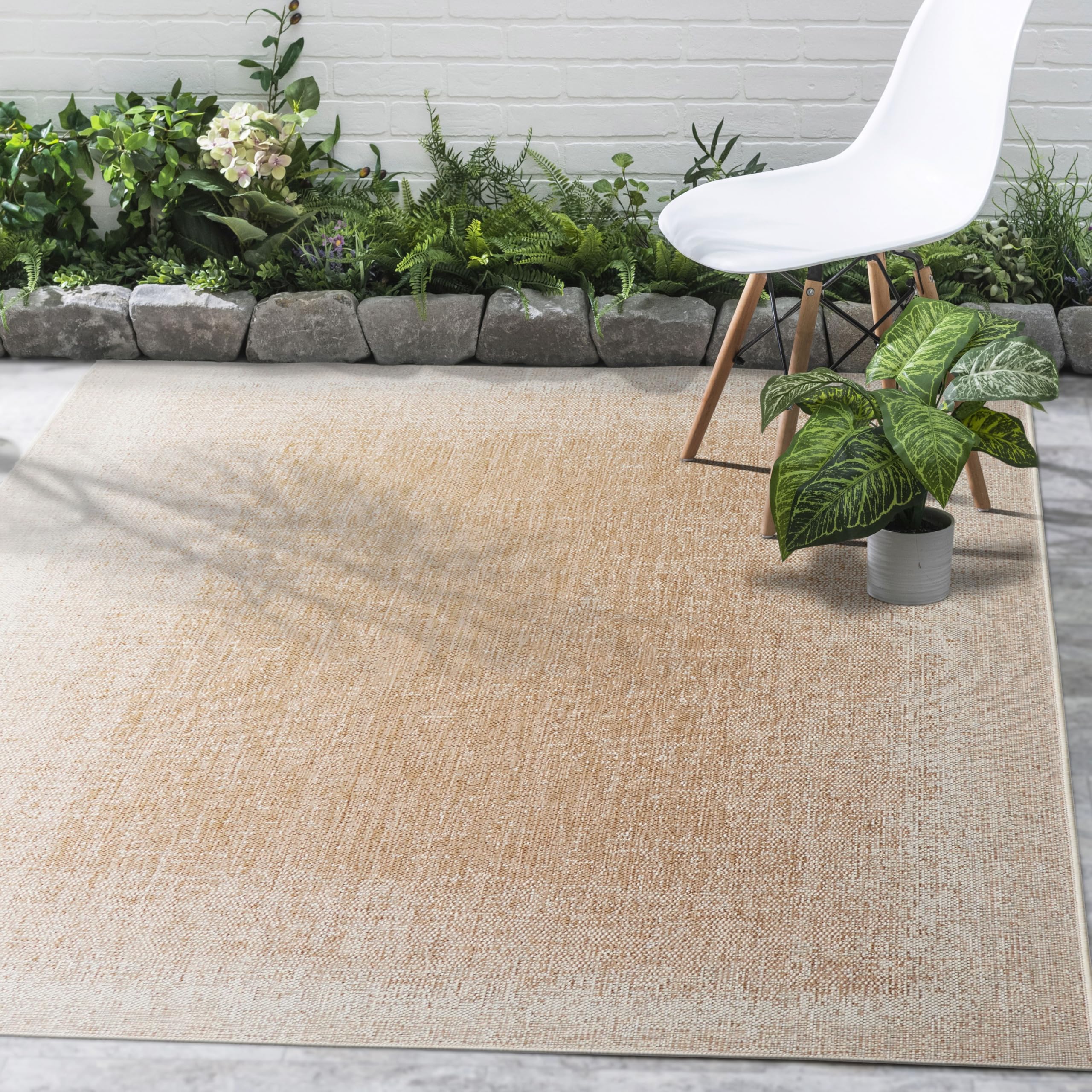 Fh Home Outdoor Area Rug - Waterproof Easy To Clean Stain Resistant - Patio Indoor Outdoor Porch Deck Balcony Entryway - Ombre M