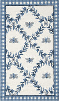 SAFAVIEH Chelsea Collection Accent Rug - 26 x 4, Ivory & Blue, Hand-Hooked French Country Wool, Ideal for High Traffic Areas i