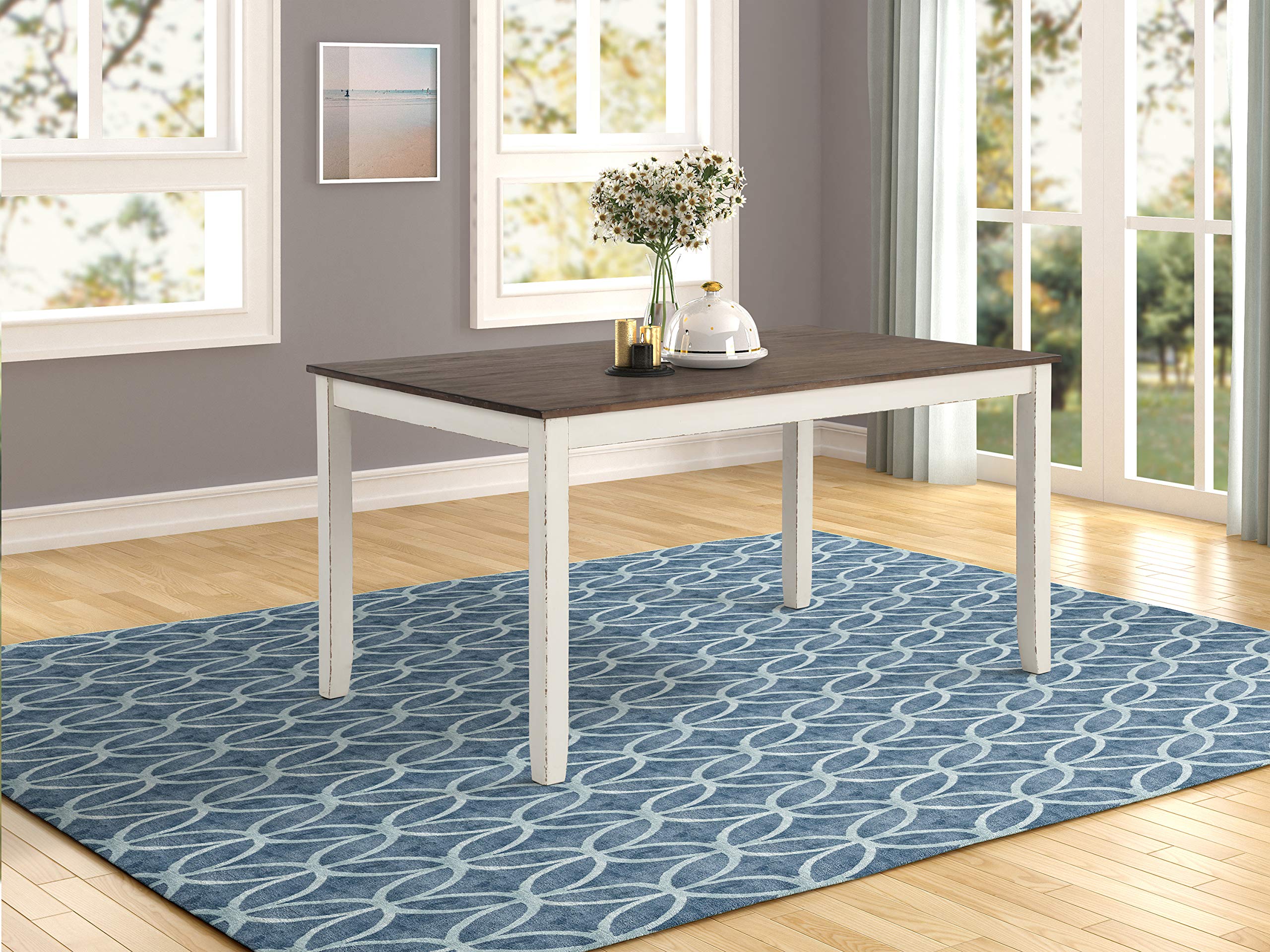 Coaster Home Furnishings Fortress 7-Piece Dining Set Chestnut and Vintage White