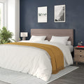 Flash Furniture Paxton Upholstered Headboard - Channel Stitched Taupe Fabric Upholstery - King - Adjustable Height from 44.5 to 