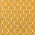 Unique Loom Trellis Frieze Collection Area Rug - Rounded (7' 10'' Square, Yellow/ Ivory)