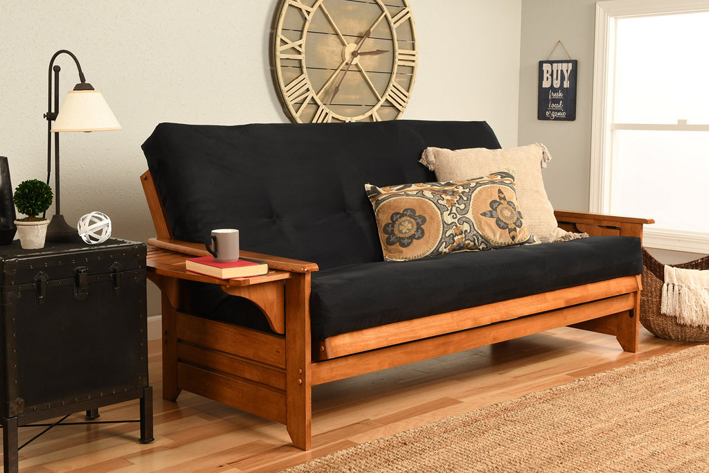 Kodiak Furniture Phoenix Futon with Fabric Mattress in Barbados/Mocha Brown