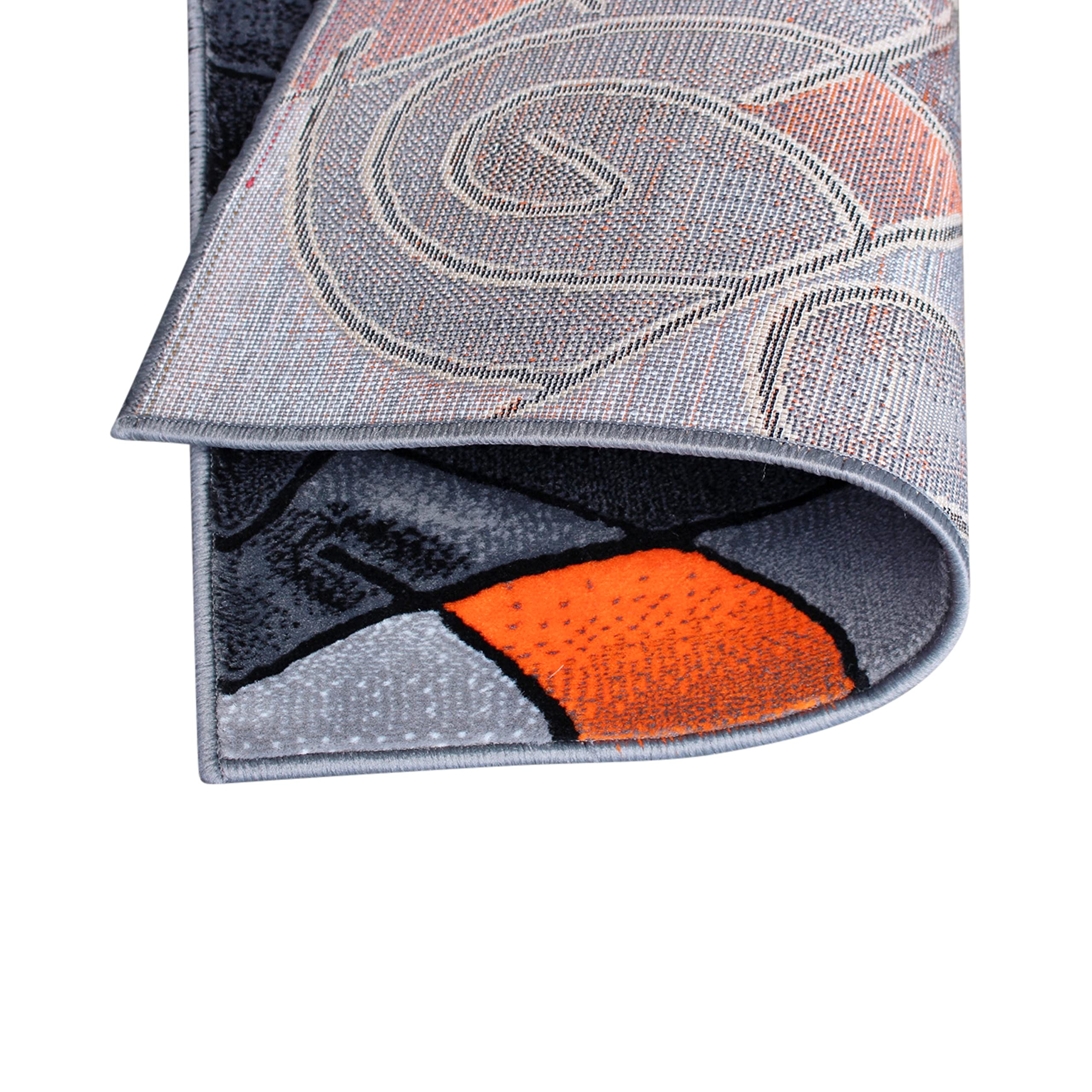 Flash Furniture Jubilee Collection Abstract Area Rug - High Pile Orange Olefin Rug - 2' X 3' Area Rug - Jute Backing - Hallway, Entryway, Bedroom, Living Room