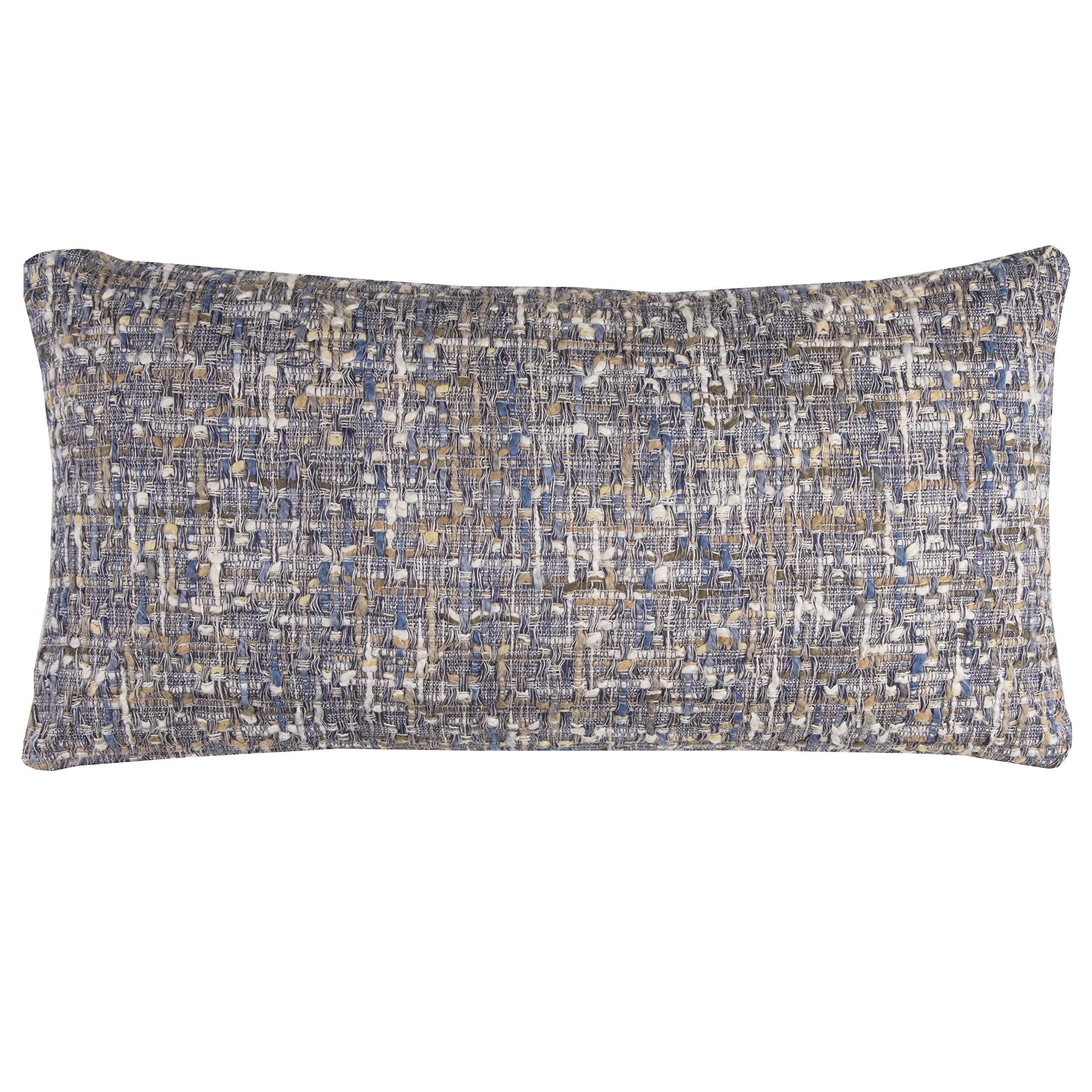 Rizzy Home | T11397 | 14"x26" Blue/Yellow/Neutral Decorative Pillow | Down Fill