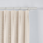 Twopages Double Layer Lined Pinch Pleated Curtain Sand Beige Linen Blend Light Filtering Room Darkening Curtain For Kitchen, Win